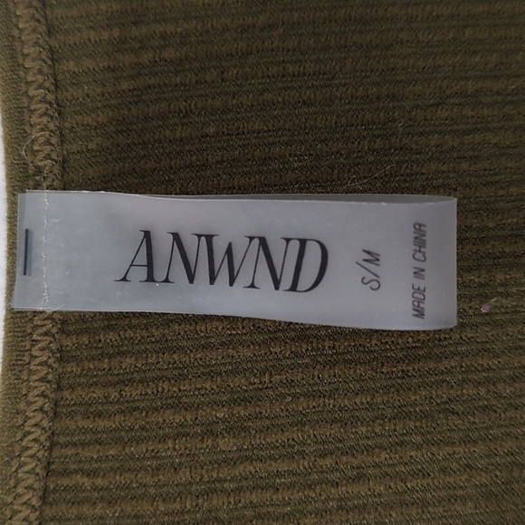 ANWND Army Green Cut Out Long Sleeve Bodysuit Size S/M - Picture 4 of 6